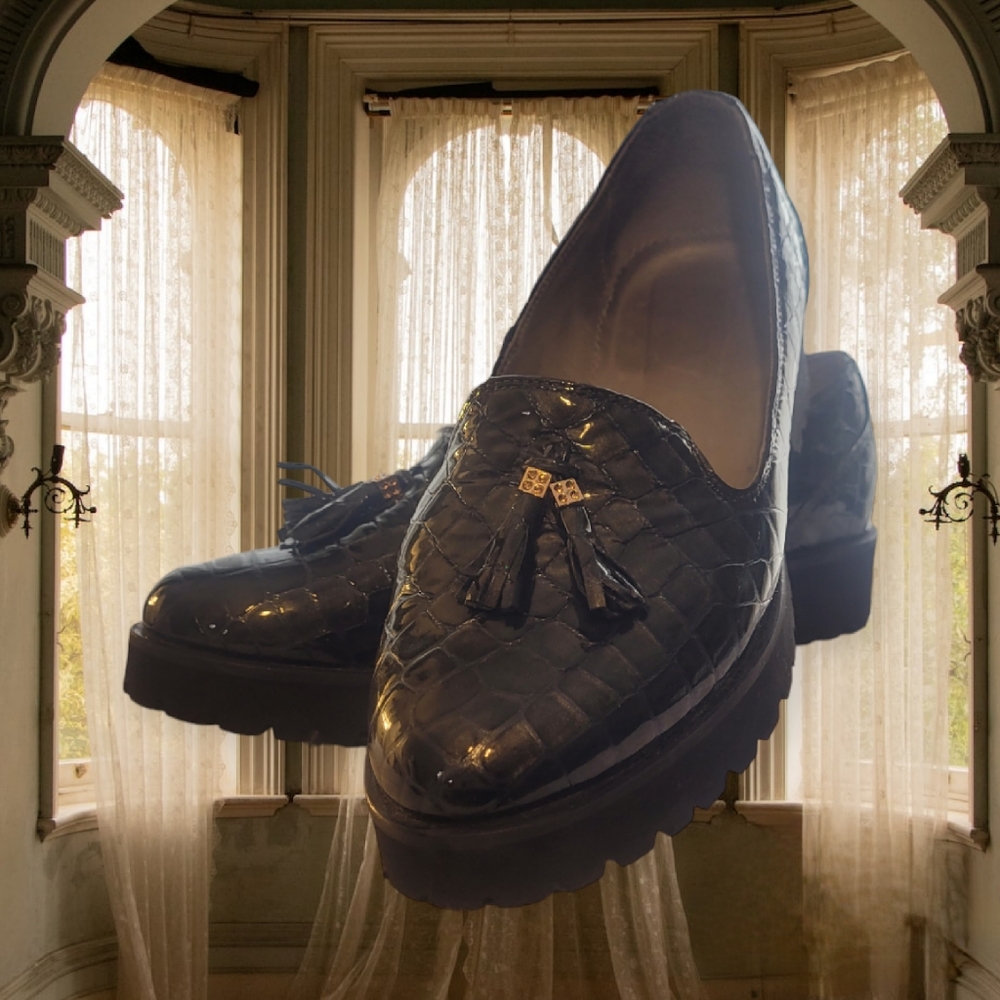 Faux Crocodile Chunky Loafers